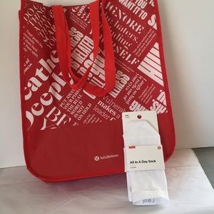 Lululemon socks  size small white NWT & bag & bag